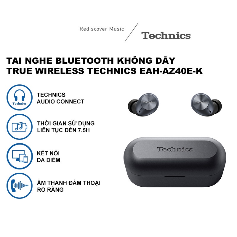 Tai nghe Bluetooth Không dây True Wireless Technics EAH-AZ40E-K - Màu đen