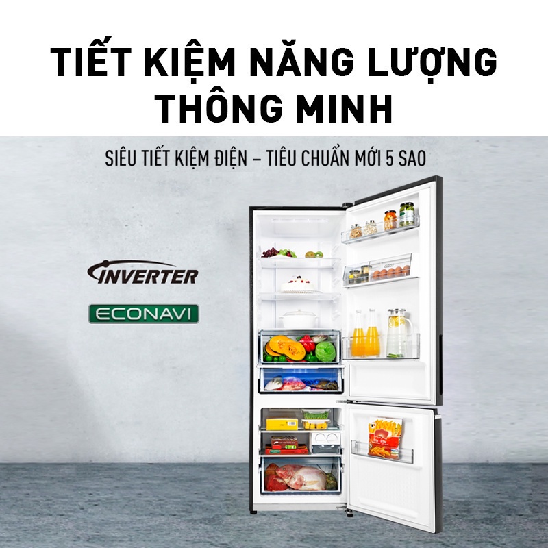 [TRẢ GÓP 0%] Tủ lạnh Panasonic Inverter 170 lít NR-BA190PPVN - Tinh thể bạc Ag