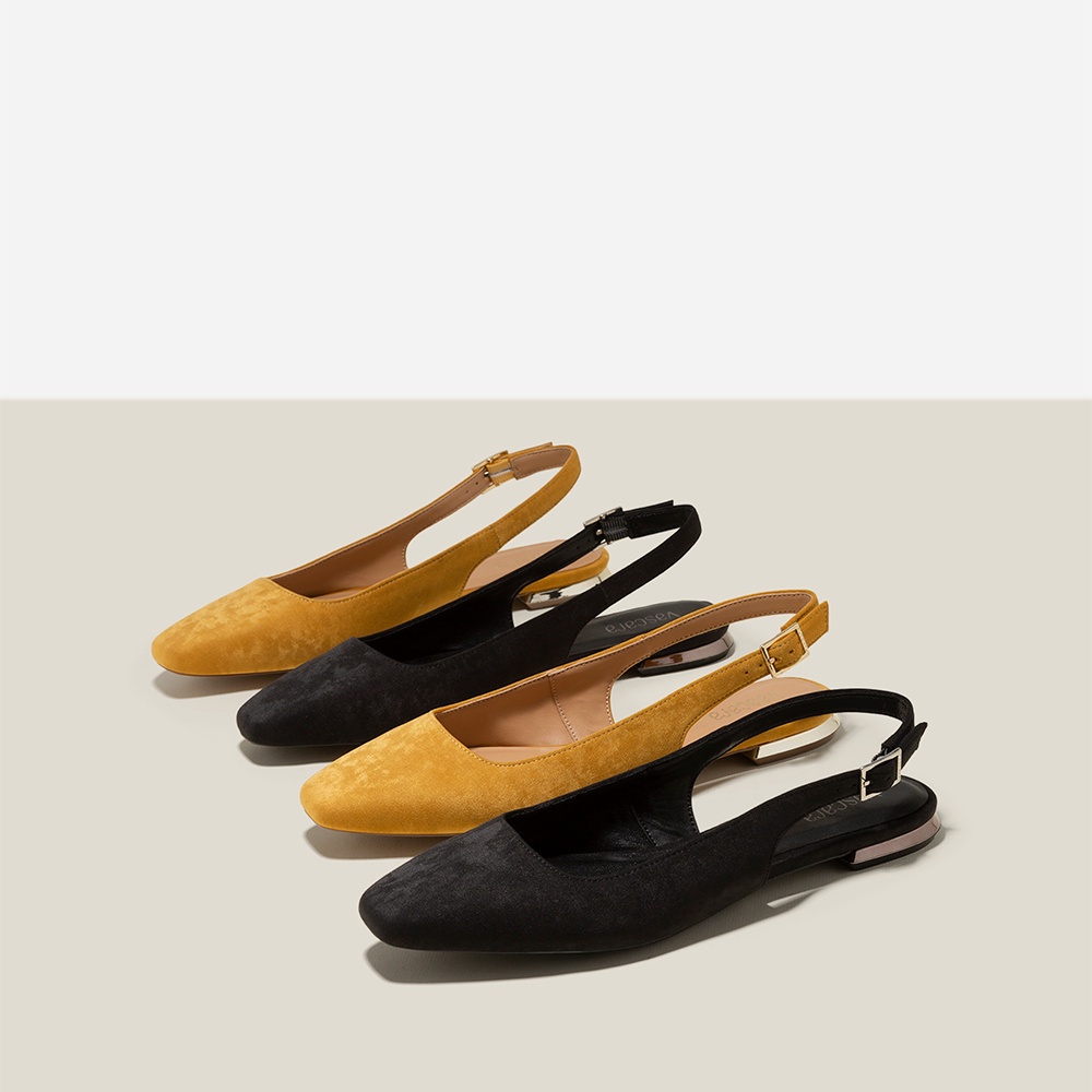 Vasscara Giày Slingback Microfiber Nhấn Gót Si - BMN 0572