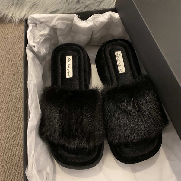 Dép Bông cotton Đế Dày Thời Trang Thu Đông 2023 Phong Cách Mới Cho Nữ