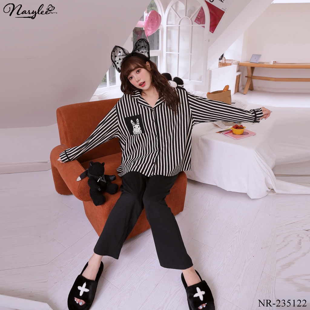 Bộ Pyjama Dài Tay Nữ Mặc Nhà Chất Liệu 100% COTTON Cao Cấp Thương Hiệu NARYLEE mã NR-235122