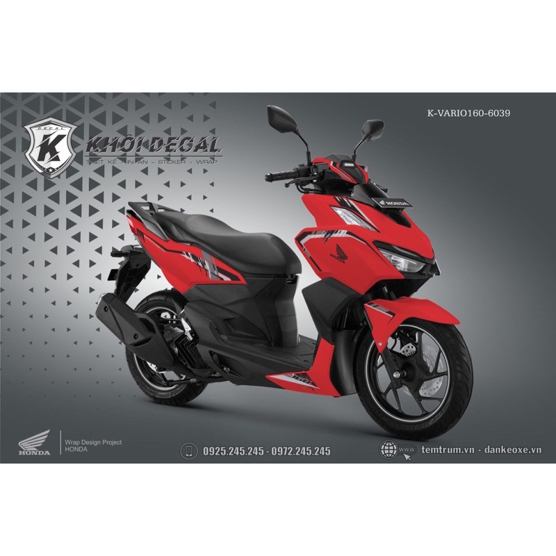 Tem Vario 160i chất  liệu  Crom