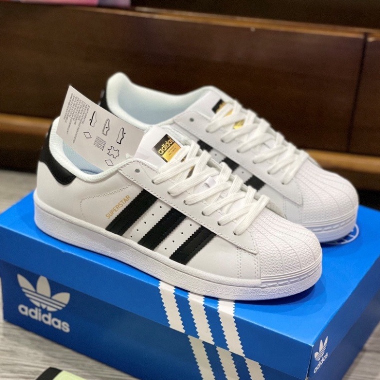 Giày thể thao Adidas Superstar trắng 3 sọc đen, giầy super star mũi sò, giày sneaker nam nữ đầy đủ phụ kiện size 36-43