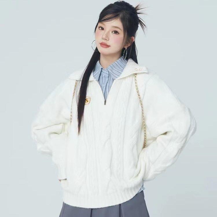 Áo Len Sáp Mềm Cao Cấp Phong Cách ins Thời Trang Xuân Thu Cho Nữ