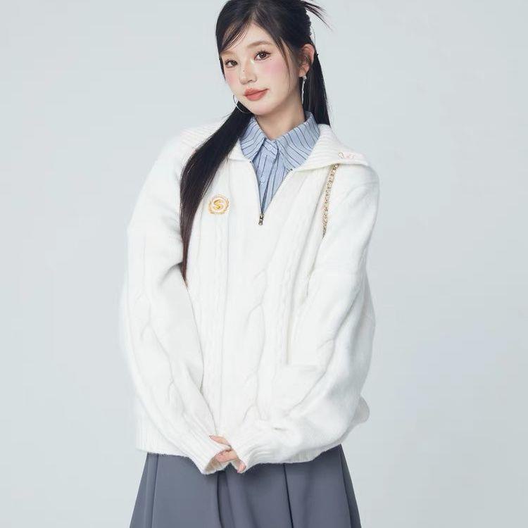 Áo Len Sáp Mềm Cao Cấp Phong Cách ins Thời Trang Xuân Thu Cho Nữ