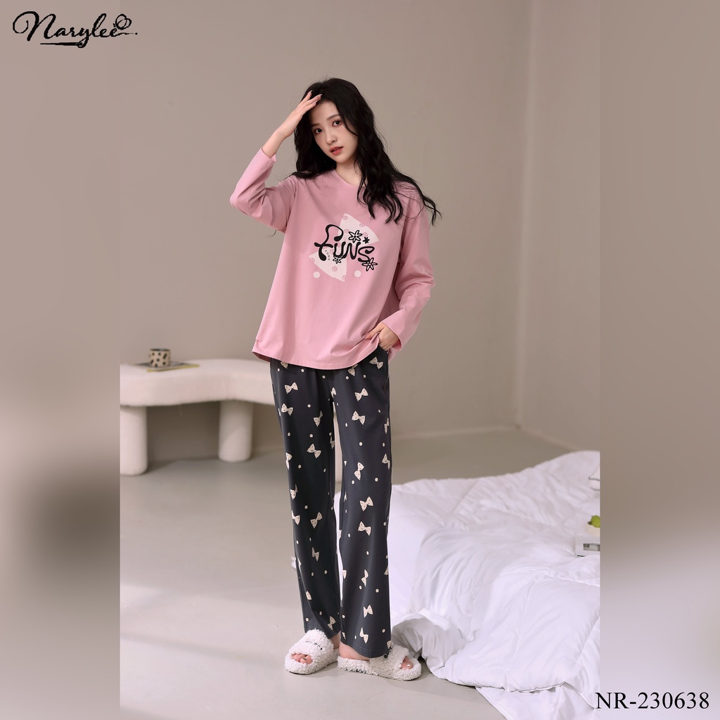 Bộ Mặc Nhà Dài Tay Nữ Chất Liệu 100% COTTON Cao Cấp Thương Hiệu NARYLEE Mã NR-230638