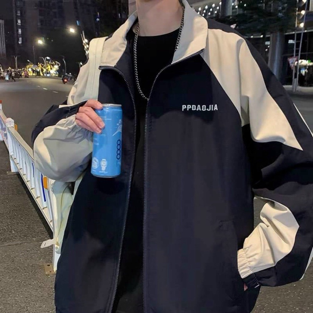 Áo Khoác Dù PPDAOJIA LOGO THÊU Nam Nữ Ulzzang Unisex Form Rộng Bomber TRƠN Jacket 2 lớp dày dặn - Shopmap - Hàng mới về