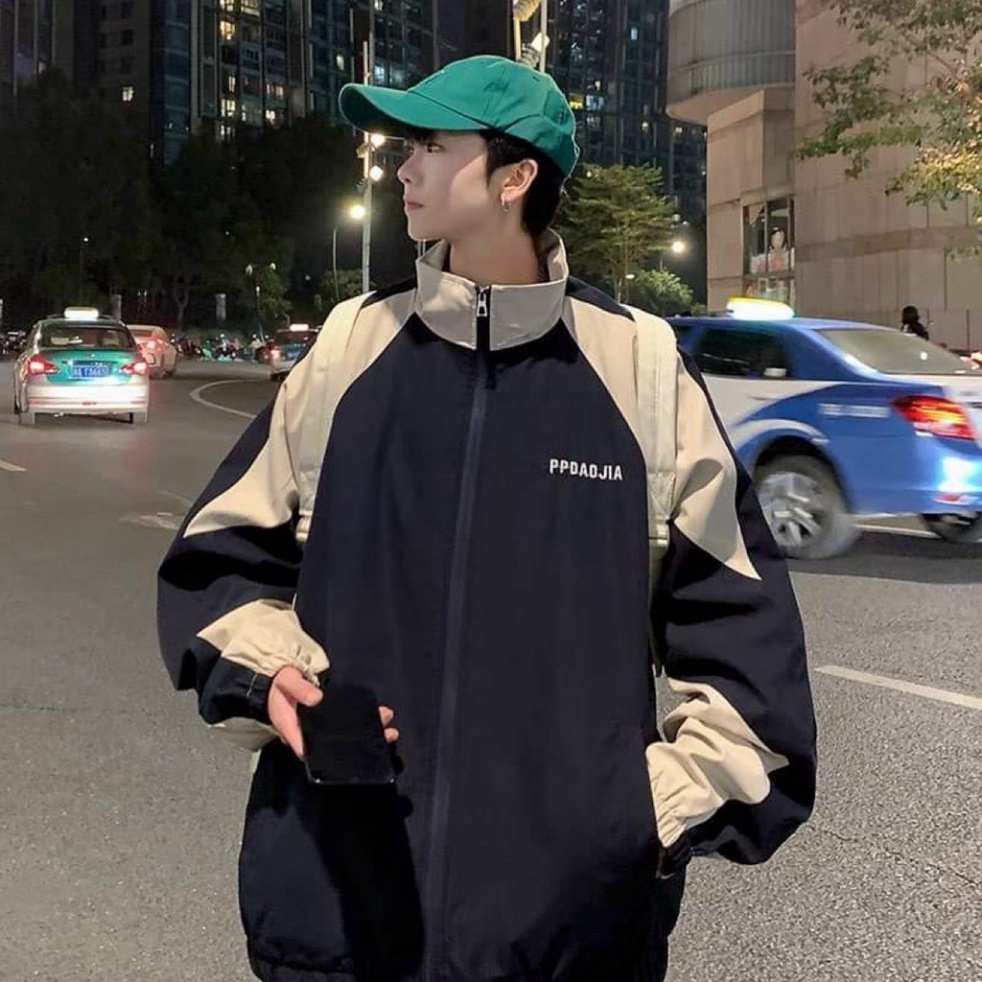 Áo Khoác Dù PPDAOJIA LOGO THÊU Nam Nữ Ulzzang Unisex Form Rộng Bomber TRƠN Jacket 2 lớp dày dặn - Shopmap - Hàng mới về