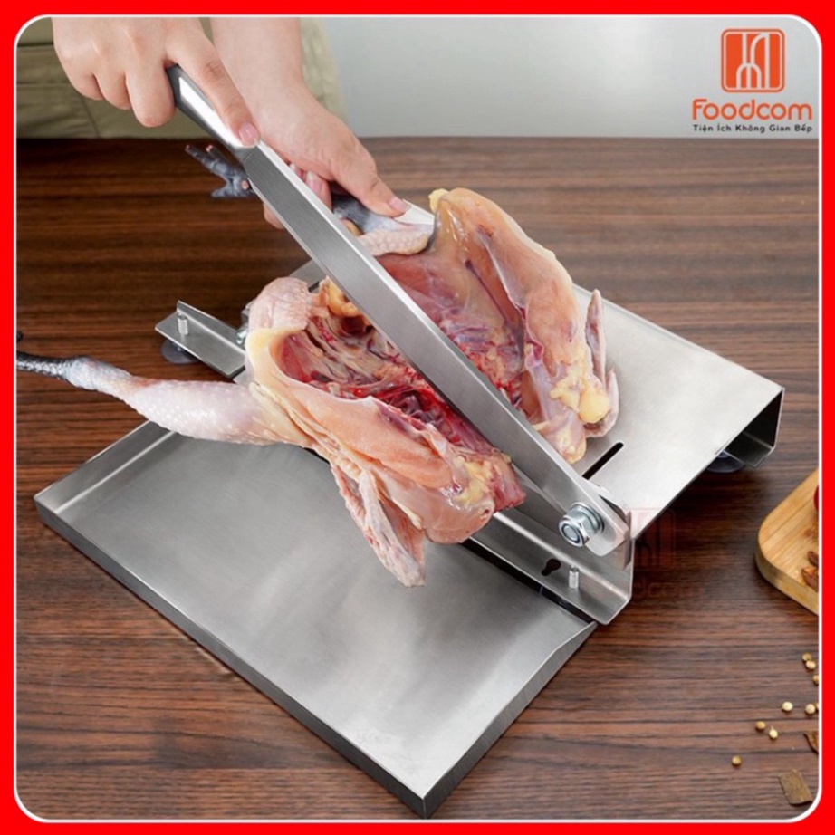 Dao chặt thịt gà inox FOODCOM Việt Nam, Máy chặt xương, thịt rau củ quả đa năng chính hãng, thông minh tiện lợi