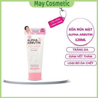 Sữa Rửa Mặt Dưỡng Trắng Da Alpha Arbutin Collagen Foaming Cleanser Thái Lan 120ML Chính Hãng - Maycosmetic