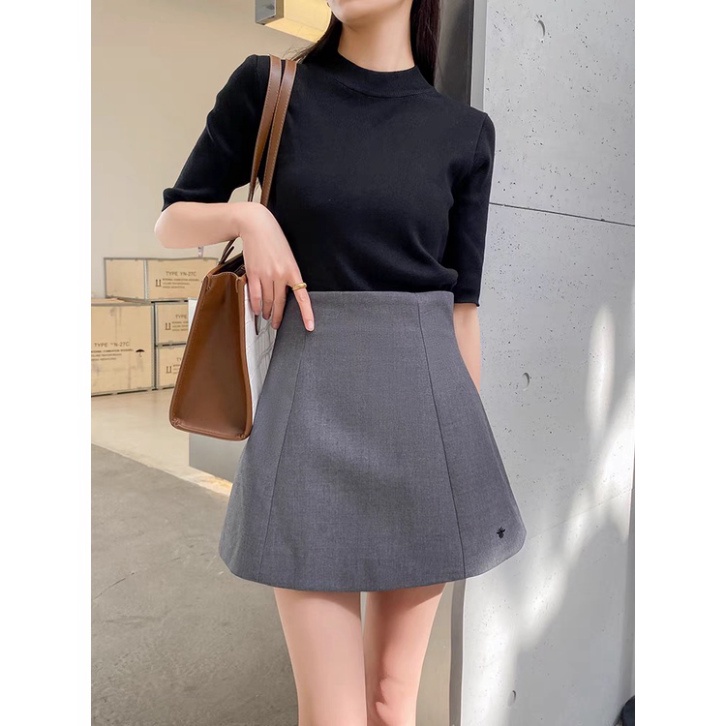 MAT Chân váy chữ a cạp cao Basic dáng xòe chất kaki co và giãn thời thượng có thêu con Ong | BigBuy360 - bigbuy360.vn