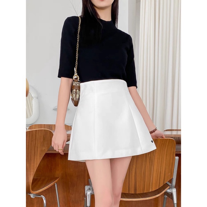 MAT Chân váy chữ a cạp cao Basic dáng xòe chất kaki co và giãn thời thượng có thêu con Ong | BigBuy360 - bigbuy360.vn