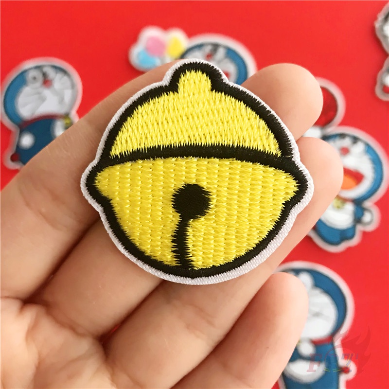 Sticker ủi nhiệt thêu logo hình Doraemon đáng yêu dễ thương độc đáo - Patch ủi quần áo balo H151