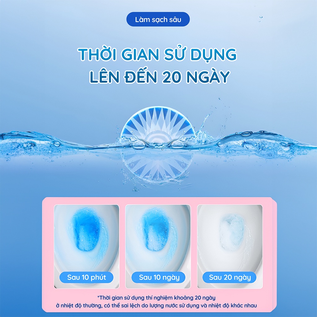 Viên thả bồn cầu CleanZ sạch khuẩn thơm mát tẩy sạch mảng bám khử mùi diệt vi khuẩn toilet thế hệ mới hương đào 50g/gói