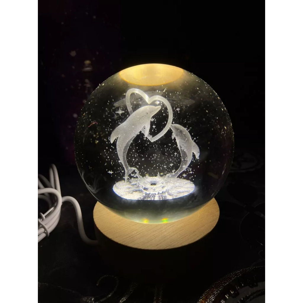 Đèn Ngủ Pha Lê Hình Quả Cầu Pha Lê galaxy Vũ Trụ 3d Làm Quà Tặng Giáng Sinh