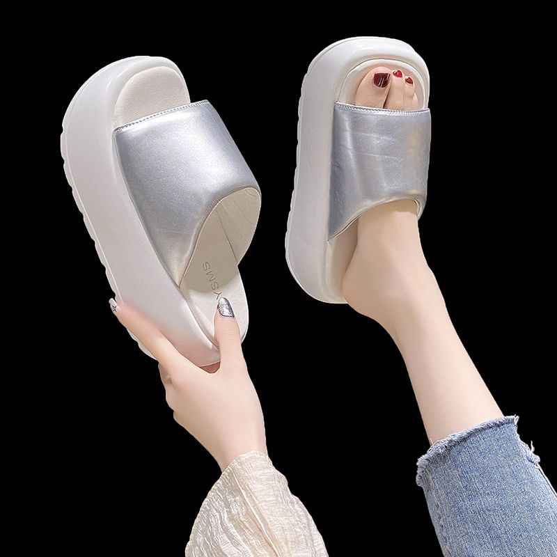 Dép Sandal Mùa Hè Tăng Chiều Cao Hở Ngón Một Bên Dày Dặn Cho Nữ