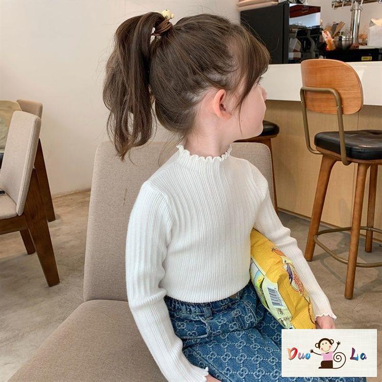 Doula Áo Dệt Kim Tay Dài Thời Trang Mùa Thu Phong Cách Hàn Quốc Cho Bé Gái