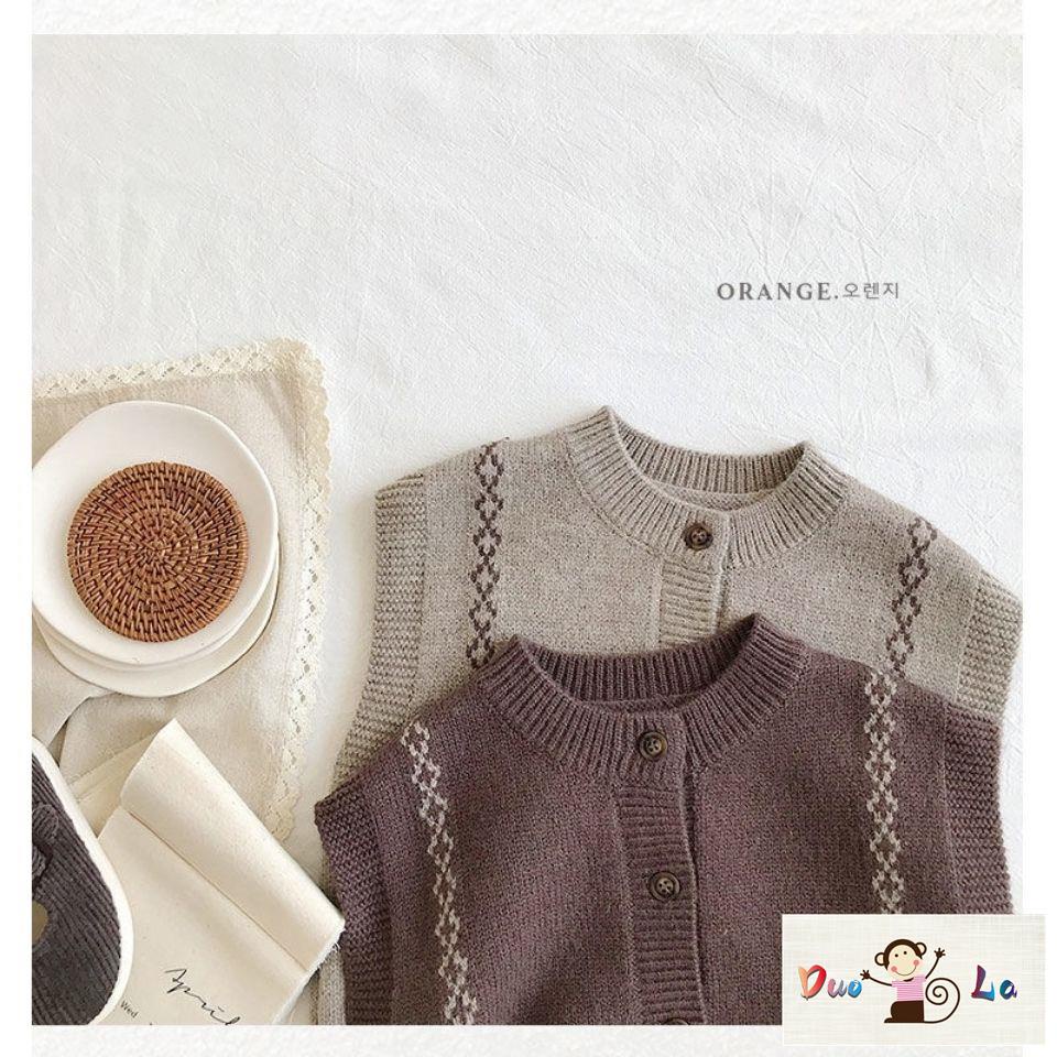 Áo Khoác cardigan Len Dệt Kim Không Tay Phong Cách Hàn Quốc Thời Trang Thu Đông Dành Cho Trẻ Lưng