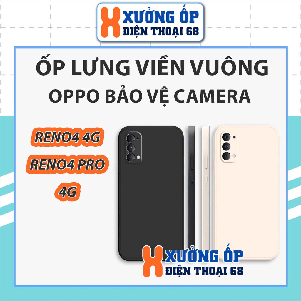 Ốp TPU dẻo Oppo Reno4 / Reno4 Pro / Reno 4 cạnh vuông, bảo vệ camera, rẻ đẹp