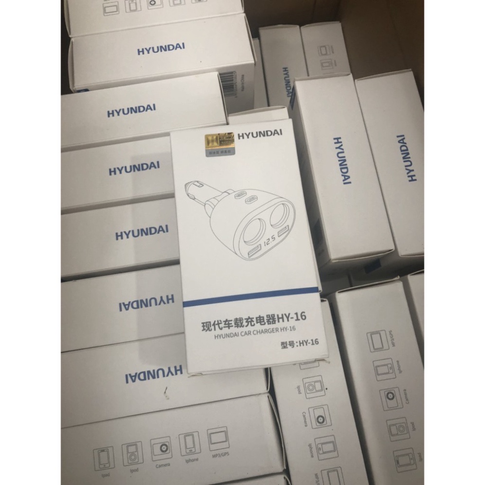 Bộ chia tẩu sạc ô tô, xe hơi HY-16 hiển thị điện áp, ổn định 3.6A, công suất 120W (Màu đen) | BigBuy360 - bigbuy360.vn