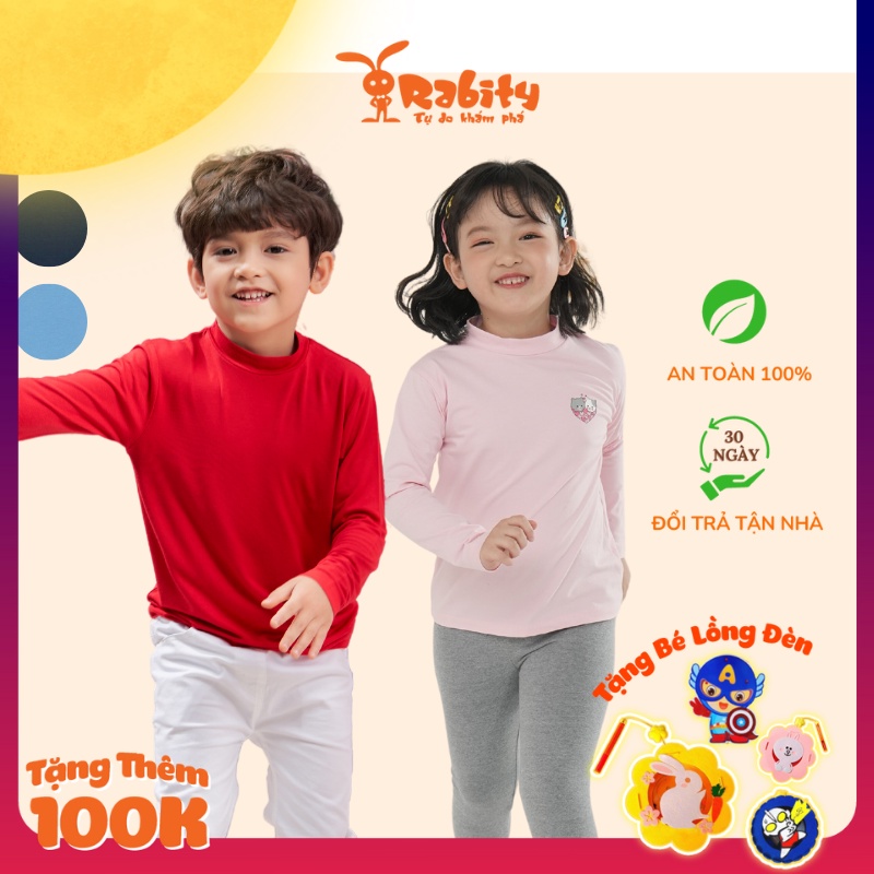 Áo thun dài tay đi học cotton áo giữ nhiệt áo thun giữ nhiệt cổ 3 phân mỏng nhẹ bốn mùa cho bé 92918
