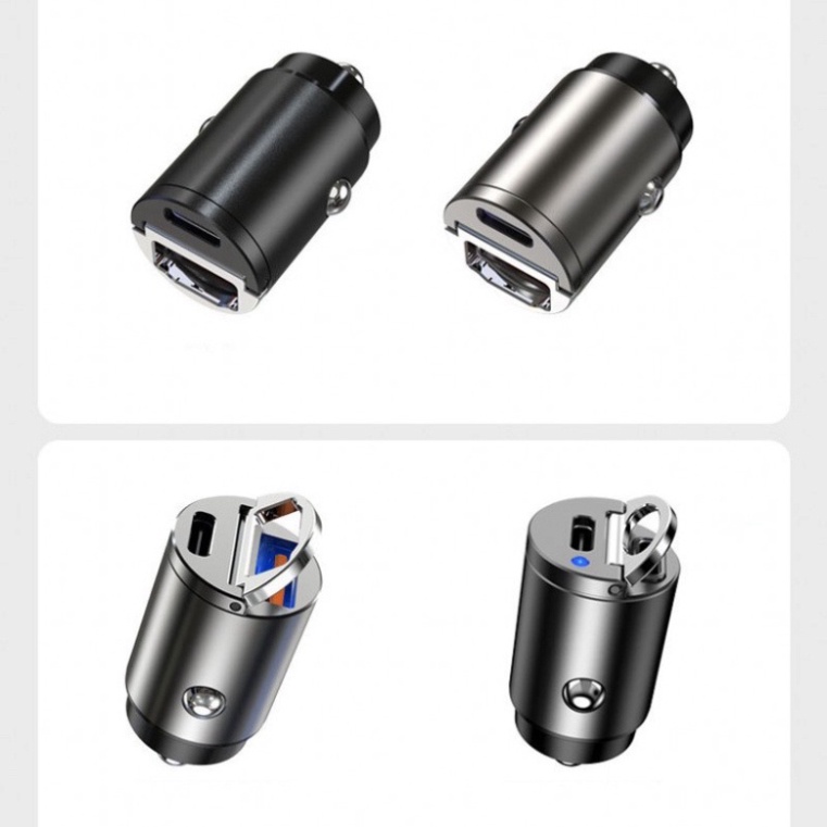 Tẩu Sạc Nhanh Mini Hai Cổng Usb 30W PD+QC/PD 4.0 3.0 Cho Xe Hơi | BigBuy360 - bigbuy360.vn