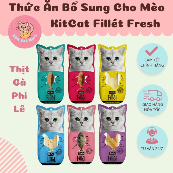 Thịt Gà Phi Lê Cho Mèo - KitCat Fillét 30gr