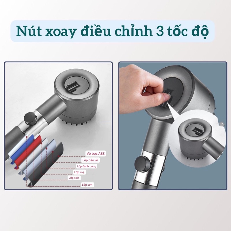 Vòi Hoa Sen Tăng Áp Mạnh Chế Độ Nước Có Lõi Lọc Vệ Sinh Dễ Dàng