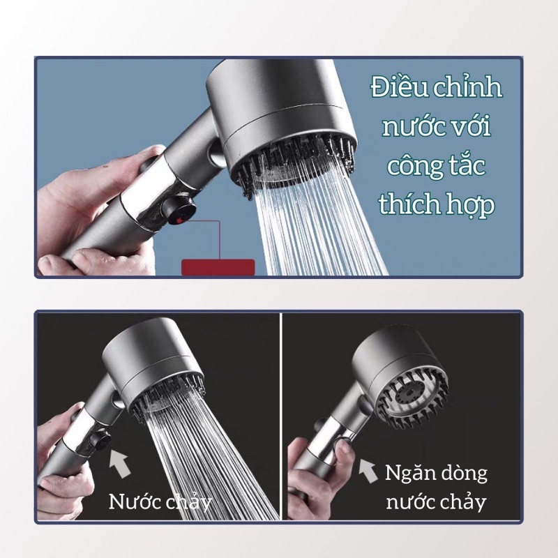 Vòi Hoa Sen Tăng Áp Mạnh Chế Độ Nước Có Lõi Lọc Vệ Sinh Dễ Dàng
