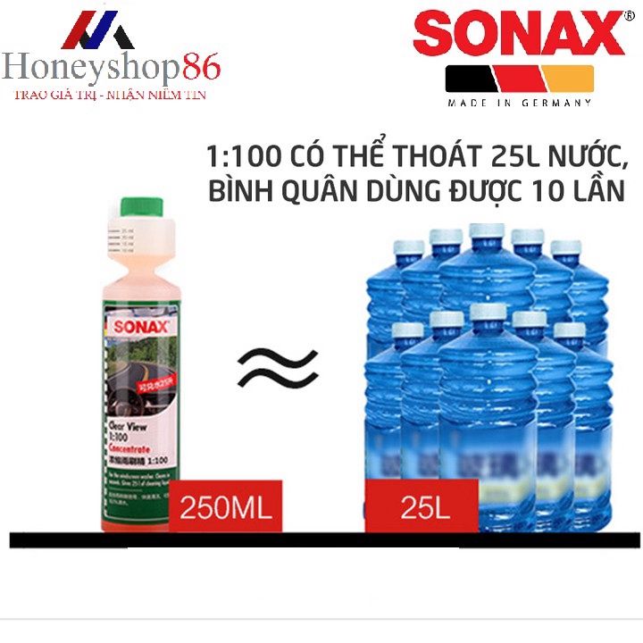 Nước rửa kính xe hơi, ô tô đậm đặc thương hiệu Sonax - Đức: Mã 371141 HONEYSHOP86