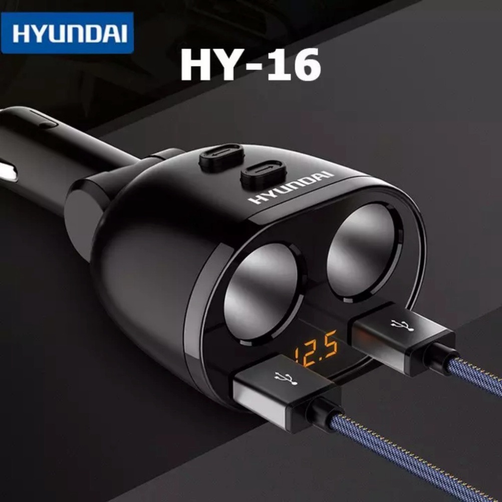 Bộ chia tẩu sạc ô tô, xe hơi HY-16 hiển thị điện áp, ổn định 3.6A, công suất 120W (Màu đen)