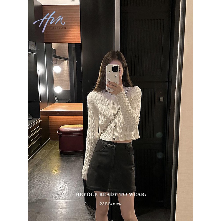 Áo Khoác cardigan Dệt Kim Dáng Ngắn Màu Sắc Ngọt Ngào Thời Trang Mùa Thu Cho Nữ