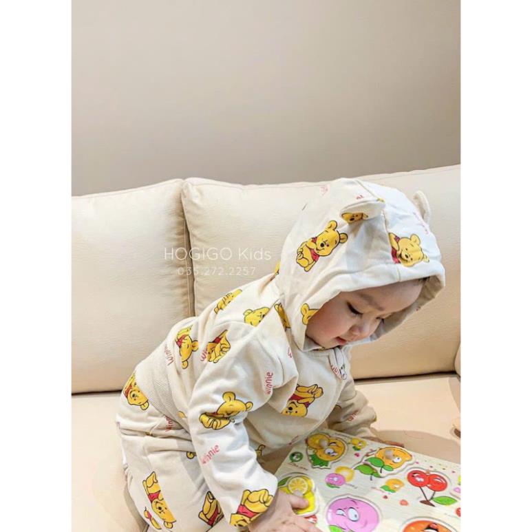 Bộ nỉ xám in hình gấu pool cho bé