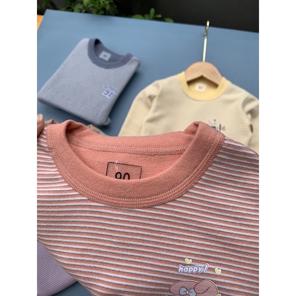 Bộ thu đông cho bé trai, bé gái, cotton len mềm, quần bo chun cho bé, size 90- 120, 12 - 20Kg .