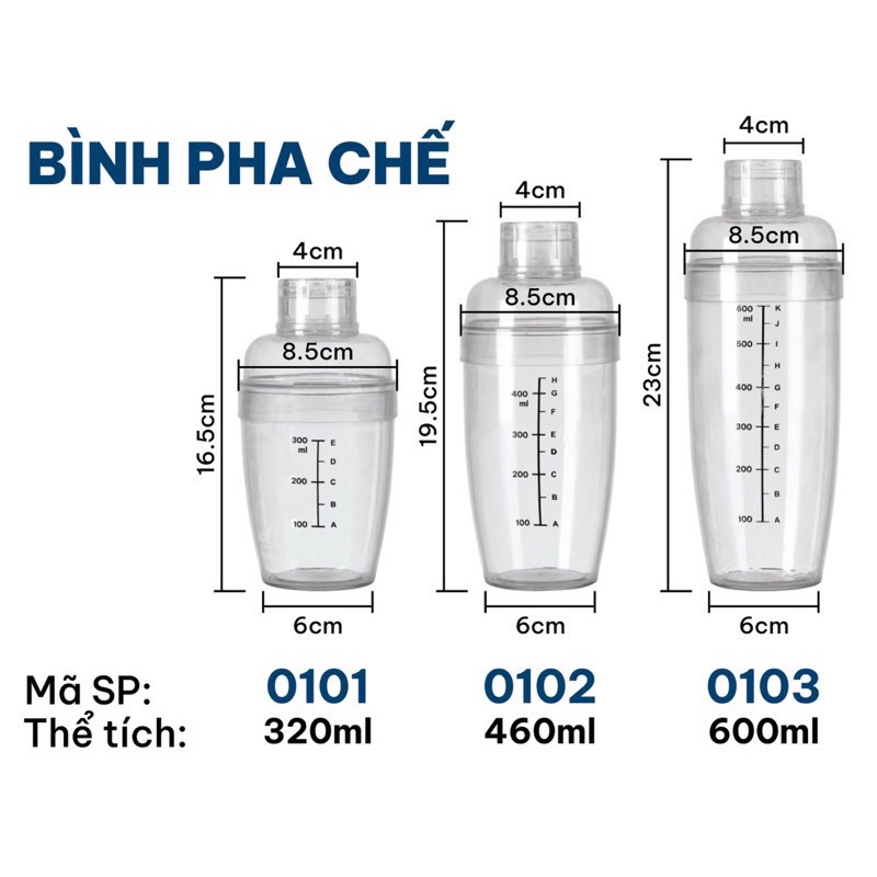 Bình lắc pha chế, Bình Shaker nhựa Việt Nhật có vạch chia -  Bình pha chế trà sữa, Cocktail, Cafe tiện lợi an toàn