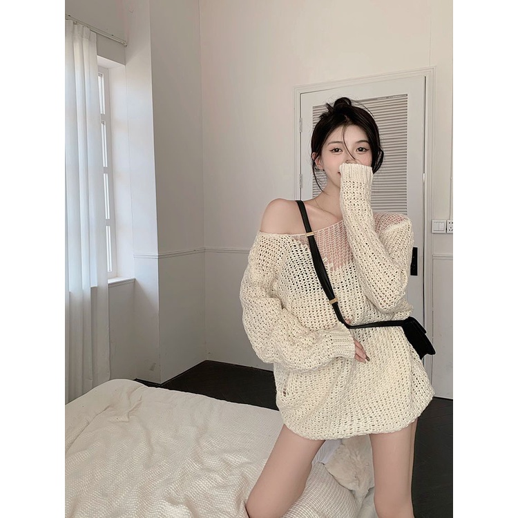 Mới Áo Len Tay Dài Dáng Rộng Thời Trang Quyến Rũ Cho Nữ