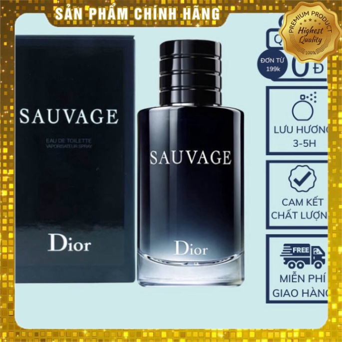 Nước hoa nam cao cấp chính hãng Di.or SAU.VAGE EDT, dầu thơm lâu nam tính mạnh mẽ cuốn hút mẫu thử 100ml N23 XT