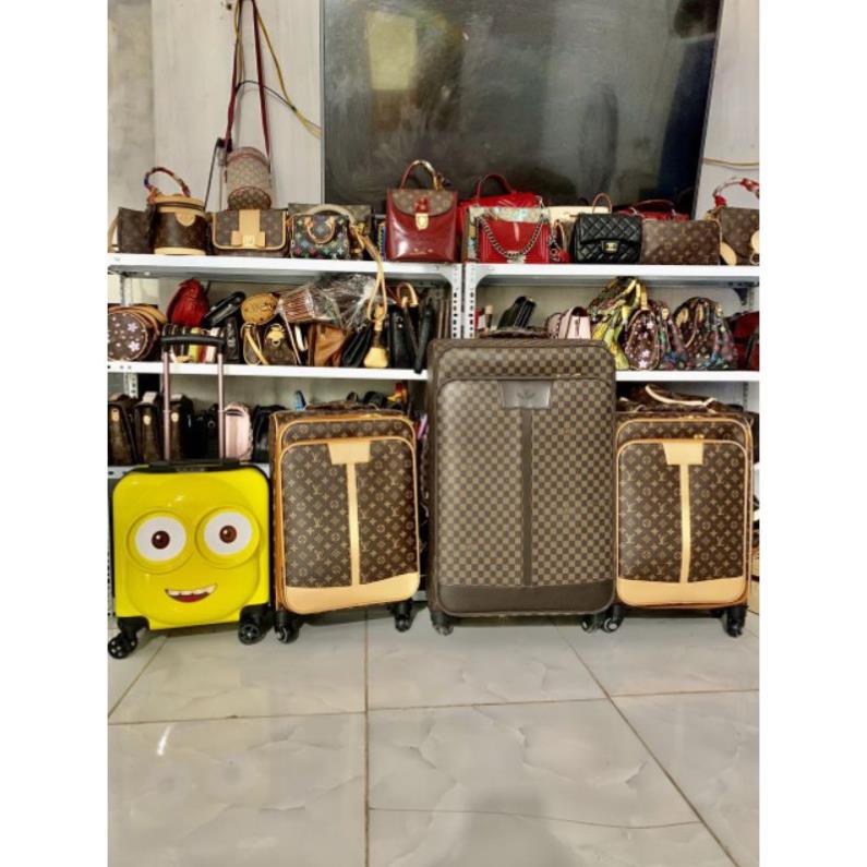 Sale   VALI KÉO LV HOA NÂU VÀ KẺ Ô SANG CHẢNH, VALI DA CAO CẤP ,vali LYDIA