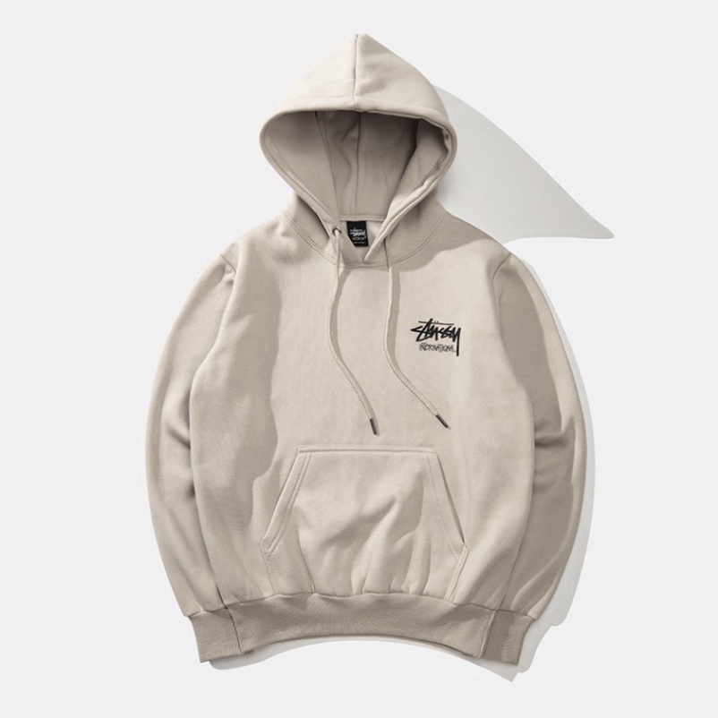 Áo khoác hoodie dày unisex letter print felt hooded
