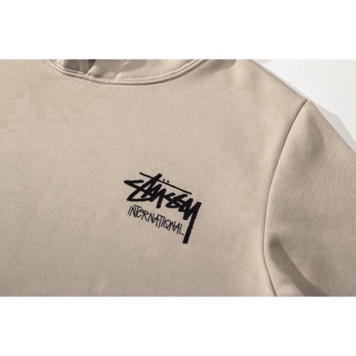 Áo khoác hoodie dày unisex letter print felt hooded