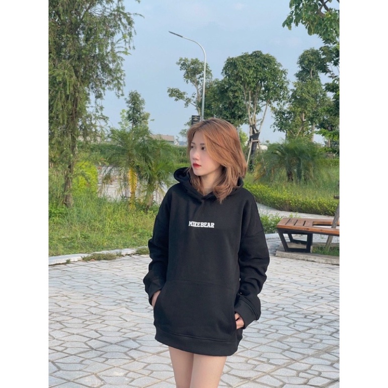 Áo hoodie nam nữ nỉ bông MIKEBEAR in hình gấu form rộng unisex mũ rộng , Áo khoác nỉ có mũ ulzzang phong cách Hàn Quốc