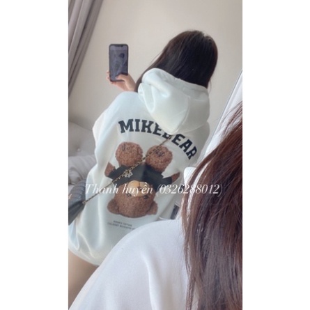 Áo hoodie nam nữ nỉ bông MIKEBEAR in hình gấu form rộng unisex mũ rộng , Áo khoác nỉ có mũ ulzzang phong cách Hàn Quốc