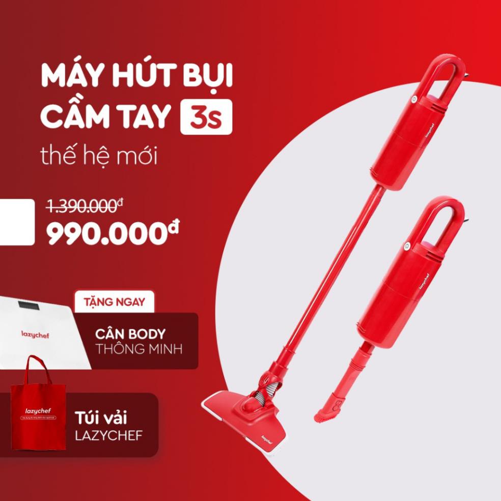 Máy Hút Bụi Cầm Tay 3S Thế Hệ Mới Lazychef - 3 Chi Tiết - Tháo Lắp 3 Giây