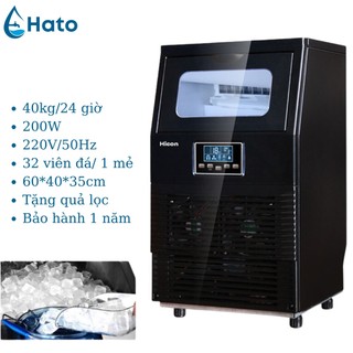 Máy làm đá viên tự động hicon công xuất 40kg/ngày tủ đá giữ nhiệt, máy tạo đá mini cấp tốc trong 12 phút bảo hành 1 năm