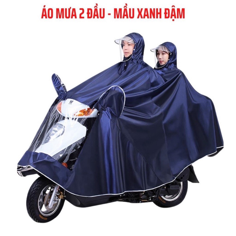Áo mưa 2 đầu chống thấm nước tuyệt đối - Áo mưa đi xe máy có kính che mưa cực kỳ tiện lợi dành cho 1 người và 2 người