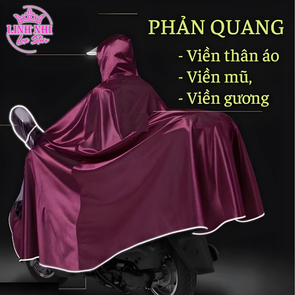 Áo Mưa 1 Người, 2 Người Cánh Dơi Choàng Vải Dù Tổ Ong Cao Cấp Chống Rách Trùm Kín Chống Nước Có Lỗ Xỏ Gương