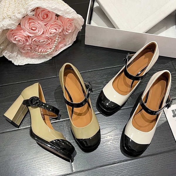 Giày Da Phong Cách retro Pháp Thời Trang Mùa Thu 2023 Cho Nữ