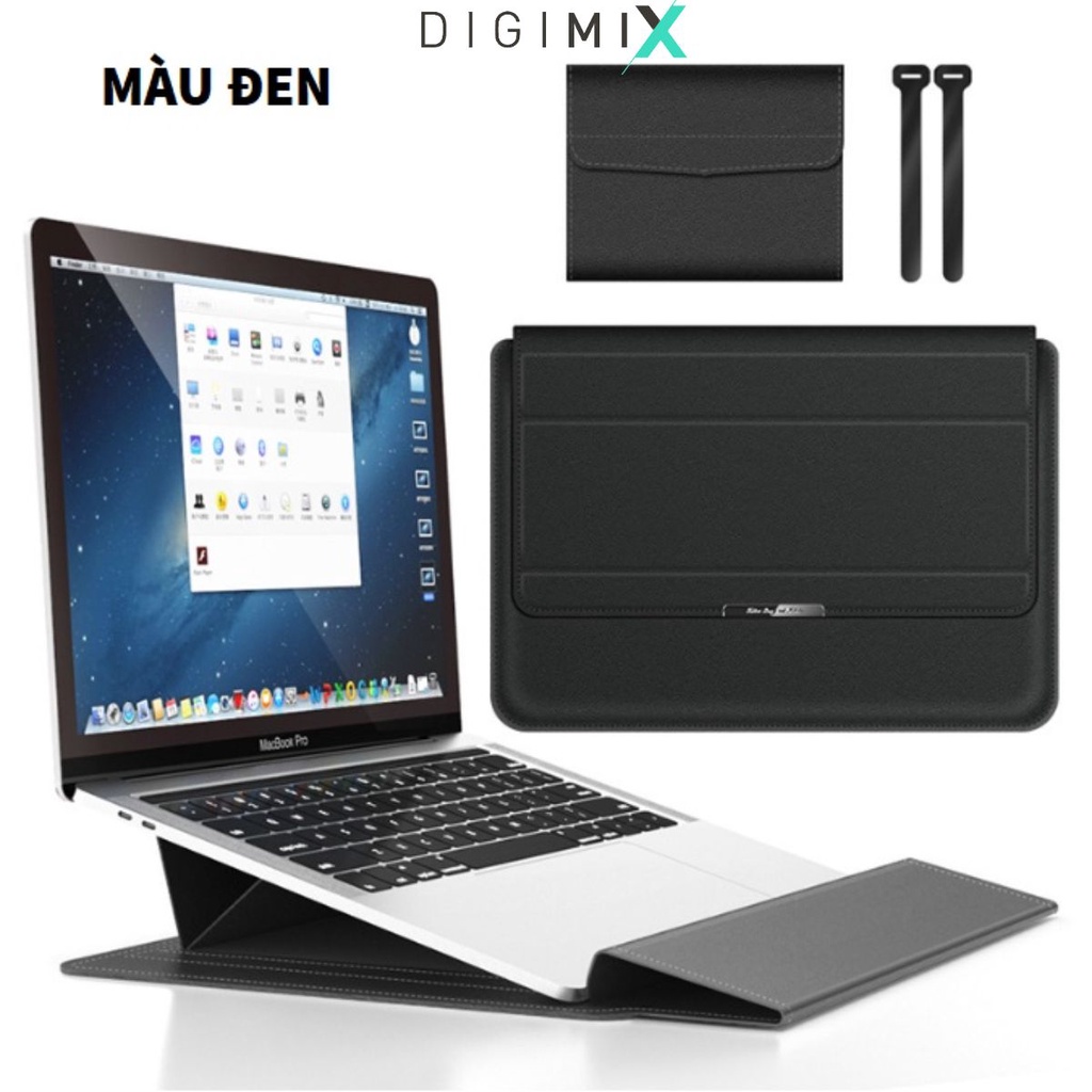 Bao da PU đựng macbook, laptop cao cấp, kiêm kê tản nhiệt, tặng kèm túi phụ kiện xinh xắn.