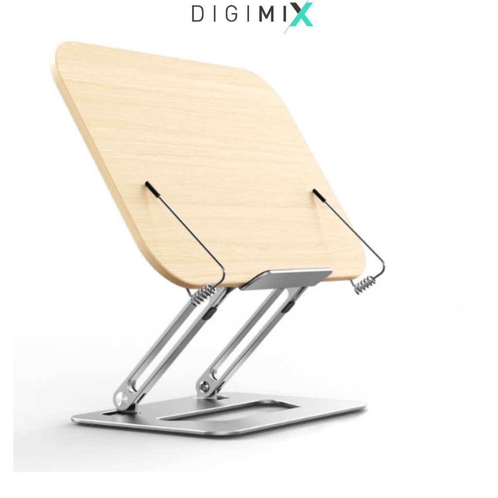 DIGIMIX | R06 Giá đỡ kê đọc sách gỗ óc chó cao cấp, 2 chân cố định chắc chắn kê đọc sách, đọc kinh, laptop ipad đa năng.