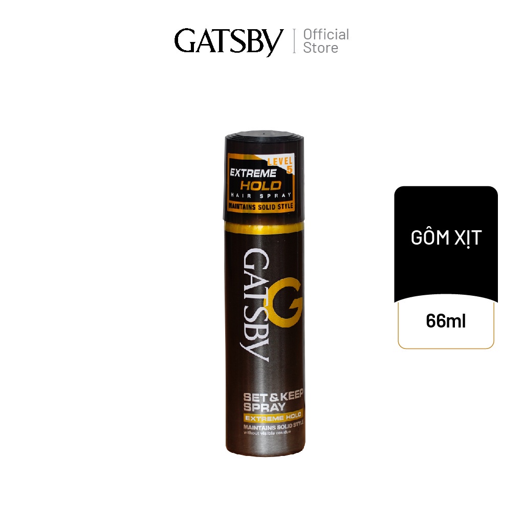 Gôm xịt tạo kiểu tóc GATSBY Set & Keep Spray Extreme Hold 66ml/chai